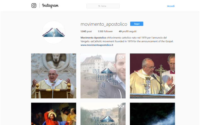 instagram movimento apostolico
